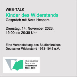 Web-Talk „Kinder des Widerstands“: Gespräch mit Nora Hespers